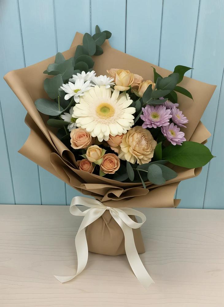 Букет цветов из: Герберы и Хризантемы в Параньге