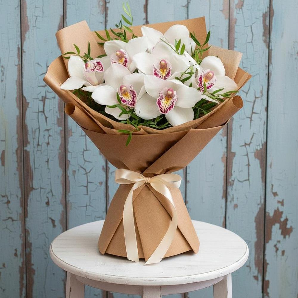 Букет цветов из: Орхидеи и Розы в Параньге