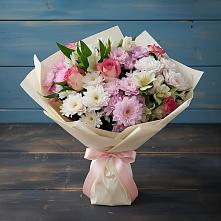 Букет цветов из:  Хризантемы, Альстромерии и Розы в Параньге