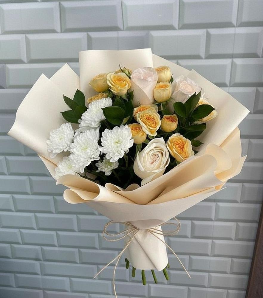 Букет цветов из: Розы и Хризантемы в Параньге