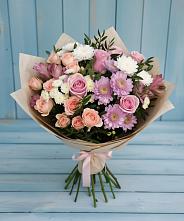 Букет цветов из:  Хризантемы, Розы и Альстромерии в Параньге