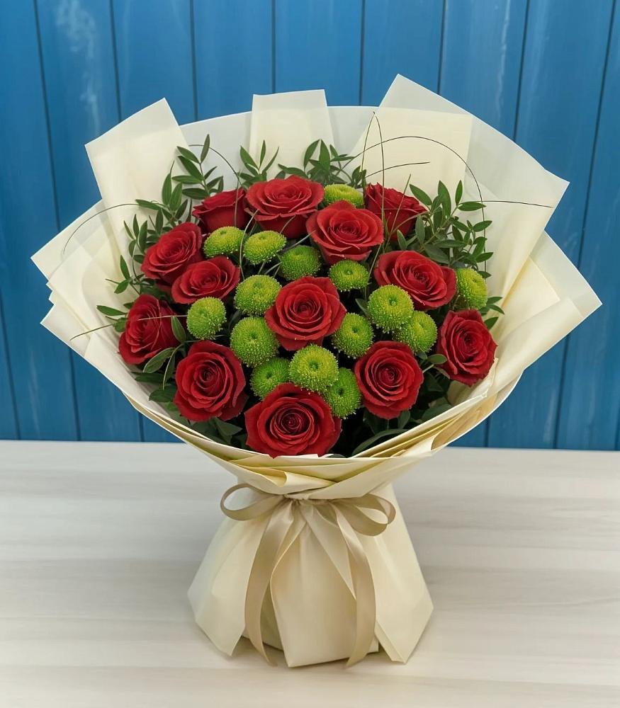 Букет цветов из: Розы и Хризантемы в Параньге