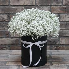 Цветочная композиция из Гипсофила в шляпной коробке в Параньге